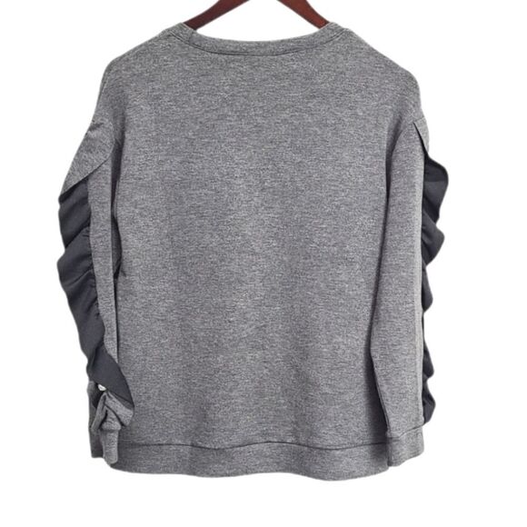 El Shaddai Women's Long Sleeve Gray Shirt With Embroidered Pearls Size Large - Picture 2 of 6